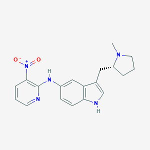 molecular formula C19H21N5O2 B125412 3-(N-Methylpyrrolidin-2-ylmethyl)-5-(3-nitropyrid-2-ylamino)-1H-indole CAS No. 151272-90-1