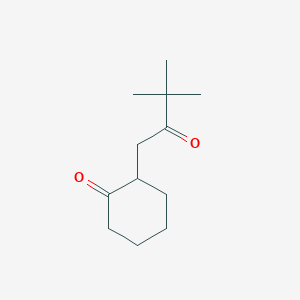 molecular formula C12H20O2 B12541206 Cyclohexanone, 2-(3,3-dimethyl-2-oxobutyl)- CAS No. 144536-58-3