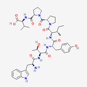 molecular formula C45H62N8O10 B12541306 L-Tryptophyl-L-threonyl-L-tyrosyl-L-isoleucyl-L-prolyl-L-prolyl-L-valine CAS No. 652969-13-6