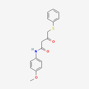 molecular formula C17H17NO3S B12541394 Butanamide, N-(4-methoxyphenyl)-3-oxo-4-(phenylthio)- CAS No. 142860-91-1