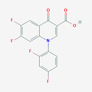 molecular formula C16H7F4NO3 B125415 1-(2,4-Difluorophenyl)-6,7-difluoro-1,4-dihydro-4-oxoquinoline-3-carboxylic acid CAS No. 103995-01-3