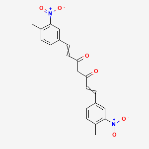 molecular formula C21H18N2O6 B12541636 1,7-Bis(4-methyl-3-nitrophenyl)hepta-1,6-diene-3,5-dione CAS No. 677334-17-7