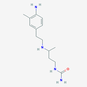 molecular formula C14H24N4O B12541704 N-(3-{[2-(4-Amino-3-methylphenyl)ethyl]amino}butyl)urea CAS No. 142031-48-9