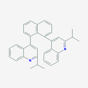 molecular formula C34H30N2 B12541777 1,8-Bis(2-isopropyl-4-quinolyl)naphthalene CAS No. 796087-99-5