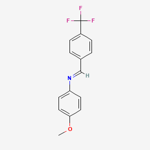 molecular formula C15H12F3NO B12541832 Benzenamine, 4-methoxy-N-[[4-(trifluoromethyl)phenyl]methylene]- CAS No. 144465-76-9