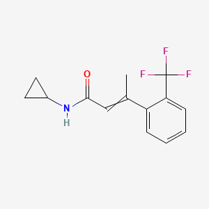 molecular formula C14H14F3NO B12541875 N-Cyclopropyl-3-[2-(trifluoromethyl)phenyl]but-2-enamide CAS No. 143455-66-7