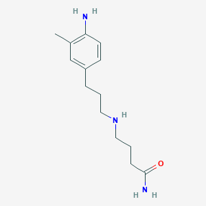 molecular formula C14H23N3O B12541890 4-{[3-(4-Amino-3-methylphenyl)propyl]amino}butanamide CAS No. 142155-62-2