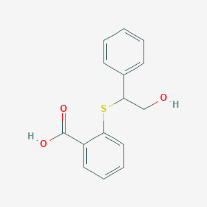 molecular formula C15H14O3S B12541960 Benzoic acid, 2-[(2-hydroxy-1-phenylethyl)thio]- CAS No. 821768-47-2