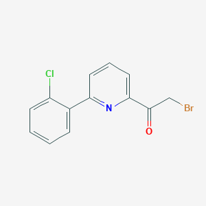molecular formula C13H9BrClNO B12541979 2-Bromo-1-[6-(2-chlorophenyl)pyridin-2-yl]ethan-1-one CAS No. 142978-14-1