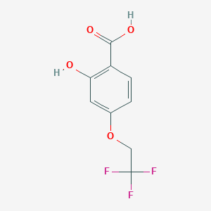 molecular formula C9H7F3O4 B12542007 Benzoic acid, 2-hydroxy-4-(2,2,2-trifluoroethoxy)- CAS No. 651331-93-0