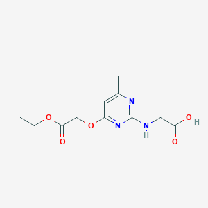 molecular formula C11H15N3O5 B12542019 N-[4-(2-Ethoxy-2-oxoethoxy)-6-methylpyrimidin-2-yl]glycine CAS No. 651723-70-5