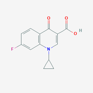 molecular formula C13H10FNO3 B125422 1-Cyclopropyl-7-fluoro-4-oxo-1,4-dihydroquinoline-3-carboxylic acid CAS No. 157372-99-1