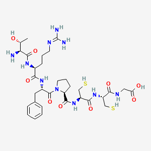 molecular formula C32H50N10O9S2 B12542266 L-Threonyl-N~5~-(diaminomethylidene)-L-ornithyl-L-phenylalanyl-L-prolyl-L-cysteinyl-L-cysteinylglycine CAS No. 652995-14-7