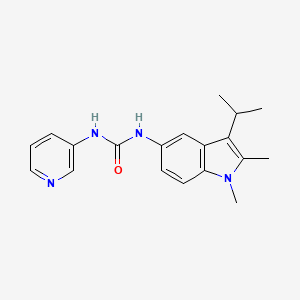 molecular formula C19H22N4O B12542271 N-[1,2-Dimethyl-3-(propan-2-yl)-1H-indol-5-yl]-N'-pyridin-3-ylurea CAS No. 143798-20-3