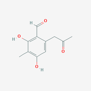 molecular formula C11H12O4 B1254237 2,4-Dihydroxy-3-methyl-6-(2-oxopropyl)benzaldehyde 