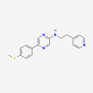 molecular formula C18H18N4S B12542428 Pyrazinamine, 5-[4-(methylthio)phenyl]-N-[2-(4-pyridinyl)ethyl]- CAS No. 821783-96-4