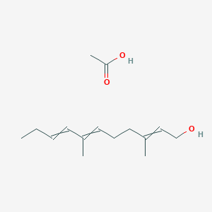 molecular formula C15H26O3 B12542480 Acetic acid;3,7-dimethylundeca-2,6,8-trien-1-ol CAS No. 144314-90-9