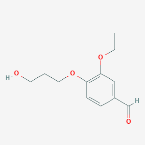 molecular formula C12H16O4 B12542501 3-Ethoxy-4-(3-hydroxypropoxy)benzaldehyde CAS No. 656810-09-2
