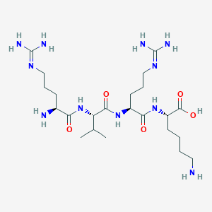 molecular formula C23H47N11O5 B12542514 N~5~-(Diaminomethylidene)-L-ornithyl-L-valyl-N~5~-(diaminomethylidene)-L-ornithyl-L-lysine CAS No. 868046-89-3