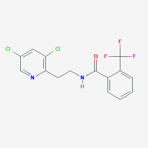 molecular formula C15H11Cl2F3N2O B12542550 Benzamide, N-[2-(3,5-dichloro-2-pyridinyl)ethyl]-2-(trifluoromethyl)- CAS No. 830348-02-2