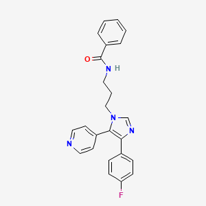 molecular formula C24H21FN4O B12542657 Benzamide, N-[3-[4-(4-fluorophenyl)-5-(4-pyridinyl)-1H-imidazol-1-yl]propyl]- 
