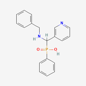 molecular formula C19H19N2O2P B12542666 Phosphinic acid, phenyl[[(phenylmethyl)amino]-3-pyridinylmethyl]- CAS No. 653565-02-7