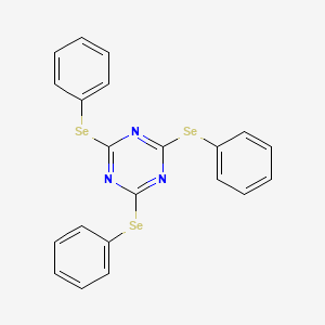 molecular formula C21H15N3Se3 B12542720 2,4,6-Tris(phenylselanyl)-1,3,5-triazine CAS No. 142312-16-1