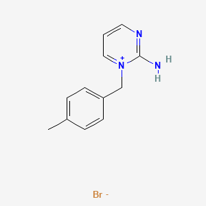 molecular formula C12H14BrN3 B12542799 2-Amino-1-[(4-methylphenyl)methyl]pyrimidin-1-ium bromide CAS No. 652152-18-6