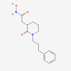 molecular formula C16H22N2O3 B12542823 N-Hydroxy-2-[2-oxo-1-(3-phenylpropyl)piperidin-3-yl]acetamide CAS No. 798543-88-1