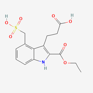 molecular formula C15H17NO7S B12542909 3-[2-(Ethoxycarbonyl)-4-(sulfomethyl)-1H-indol-3-yl]propanoic acid CAS No. 794499-75-5