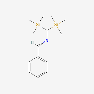 molecular formula C14H25NSi2 B12542944 N-[Bis(trimethylsilyl)methyl]-1-phenylmethanimine CAS No. 143360-34-3