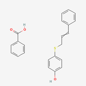 molecular formula C22H20O3S B12542950 Benzoic acid;4-(3-phenylprop-2-enylsulfanyl)phenol CAS No. 143827-67-2