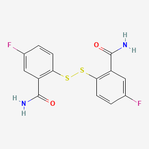 molecular formula C14H10F2N2O2S2 B12542964 Benzamide, 2,2'-dithiobis[5-fluoro- CAS No. 147027-71-2