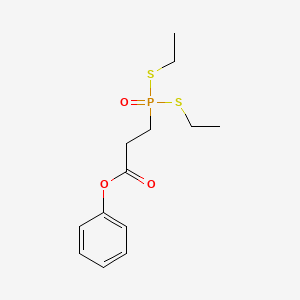 molecular formula C13H19O3PS2 B12543028 Propanoic acid, 3-[bis(ethylthio)phosphinyl]-, phenyl ester CAS No. 651727-31-0