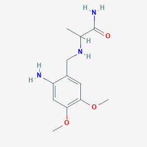 molecular formula C12H19N3O3 B12543336 N~2~-[(2-Amino-4,5-dimethoxyphenyl)methyl]alaninamide CAS No. 832676-77-4