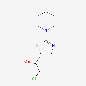 molecular formula C10H13ClN2OSe B1254341 2-Chloro-1-[2-(piperidin-1-yl)-1,3-selenazol-5-yl]ethan-1-one CAS No. 883992-48-1
