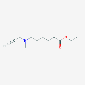 molecular formula C12H21NO2 B12543458 Hexanoic acid, 6-(methyl-2-propynylamino)-, ethyl ester CAS No. 143347-10-8