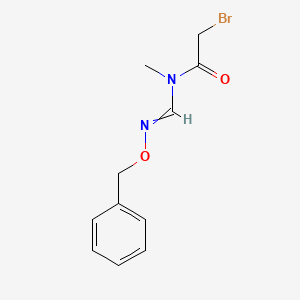 molecular formula C11H13BrN2O2 B12543487 N-{[(Benzyloxy)imino]methyl}-2-bromo-N-methylacetamide CAS No. 652154-53-5