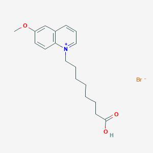 molecular formula C18H24BrNO3 B12543512 Quinolinium, 1-(7-carboxyheptyl)-6-methoxy-, bromide CAS No. 142094-31-3