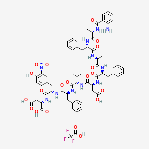 molecular formula C64H72F3N11O20 B12543514 H-2Abz-Ala-Phe-Ala-Phe-Asp-Val-Phe-Tyr(3-NO2)-Asp-OH.TFA 