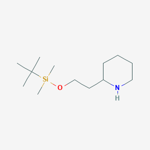molecular formula C13H29NOSi B12543562 Piperidine, 2-[2-[[(1,1-dimethylethyl)dimethylsilyl]oxy]ethyl]- CAS No. 153108-62-4