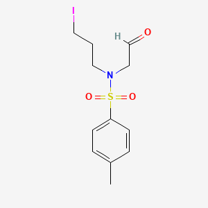 molecular formula C12H16INO3S B12543573 Benzenesulfonamide, N-(3-iodopropyl)-4-methyl-N-(2-oxoethyl)- CAS No. 654673-69-5