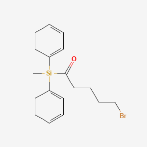 molecular formula C18H21BrOSi B12543601 Silane, (5-bromo-1-oxopentyl)methyldiphenyl- CAS No. 144692-56-8