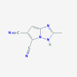molecular formula C8H5N5 B12543721 2-methyl-3H-pyrrolo[1,2-b][1,2,4]triazole-5,6-dicarbonitrile CAS No. 143324-34-9