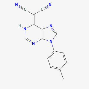 molecular formula C15H10N6 B12543732 Propanedinitrile, [1,9-dihydro-9-(4-methylphenyl)-6H-purin-6-ylidene]- CAS No. 142287-63-6