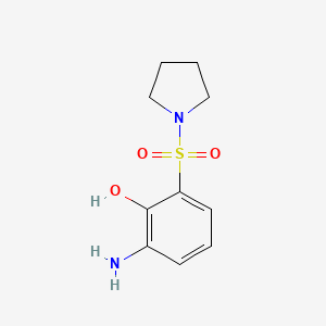 molecular formula C10H14N2O3S B12543739 2-Amino-6-(pyrrolidine-1-sulfonyl)phenol CAS No. 654683-40-6