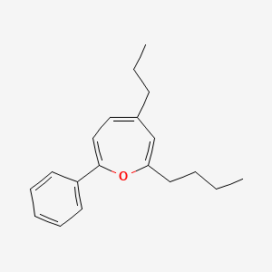 molecular formula C19H24O B12543784 Oxepin, 2-butyl-7-phenyl-4-propyl- CAS No. 142039-35-8