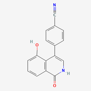 molecular formula C16H10N2O2 B12543795 4-(5-Hydroxy-1-oxo-1,2-dihydroisoquinolin-4-yl)benzonitrile CAS No. 656234-31-0