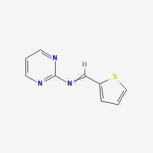 molecular formula C9H7N3S B12543825 N-(Pyrimidin-2-yl)-1-(thiophen-2-yl)methanimine CAS No. 147094-02-8