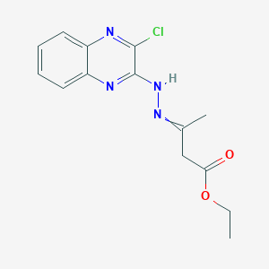molecular formula C14H15ClN4O2 B12543850 Ethyl 3-[2-(3-chloroquinoxalin-2-yl)hydrazinylidene]butanoate CAS No. 848088-40-4